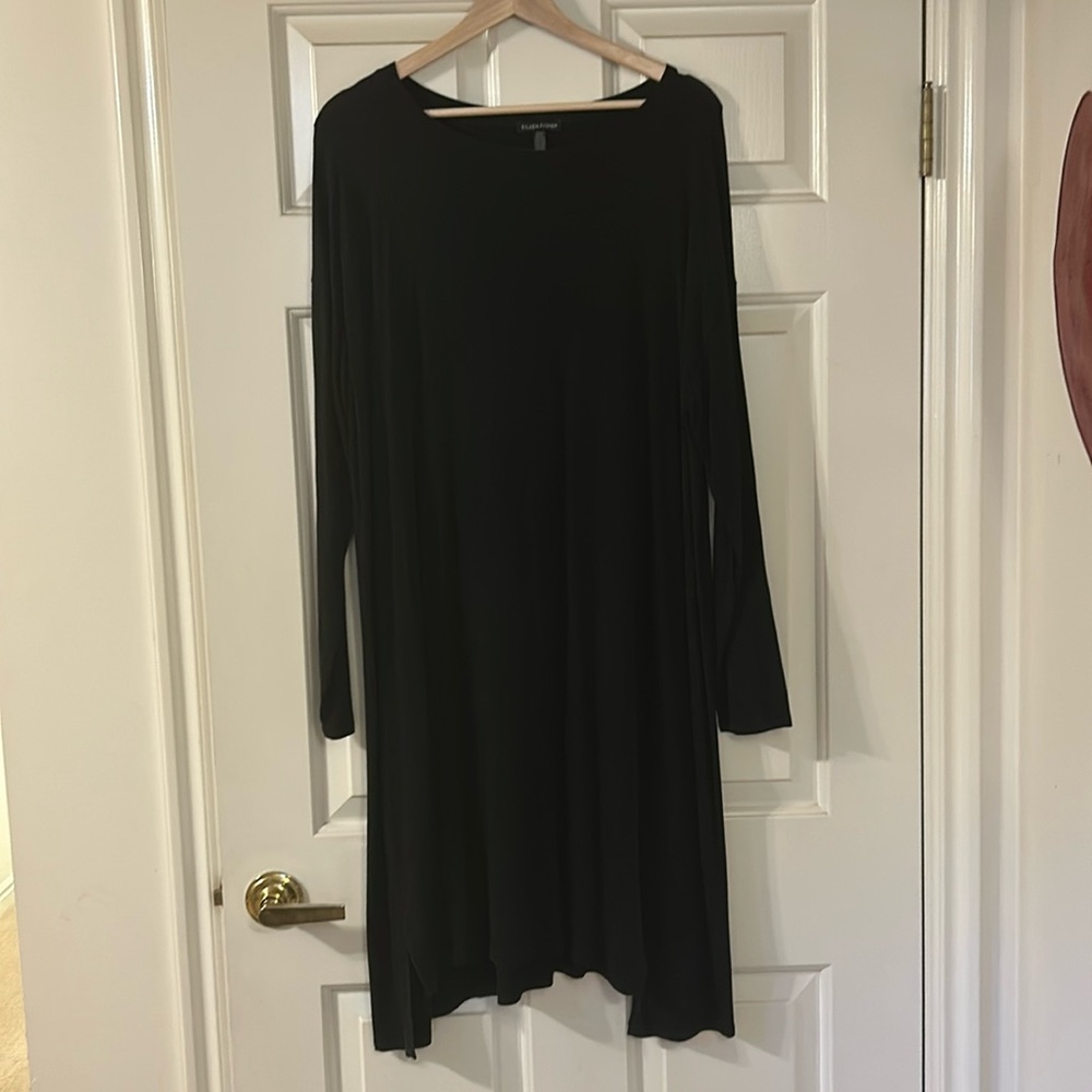 Eileen Fisher black 92% Tencel Lyocell 8% Spandex dress. Classic and timeless.